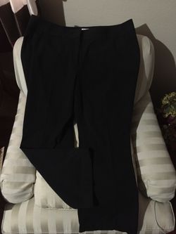 Womens Plus Size 18WP Black Work Slacks Petite Sz 18 18W Business Pants Short Flat Front Dressy Caslon $7 A006