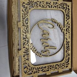 Gold Glitter Card Box For Party