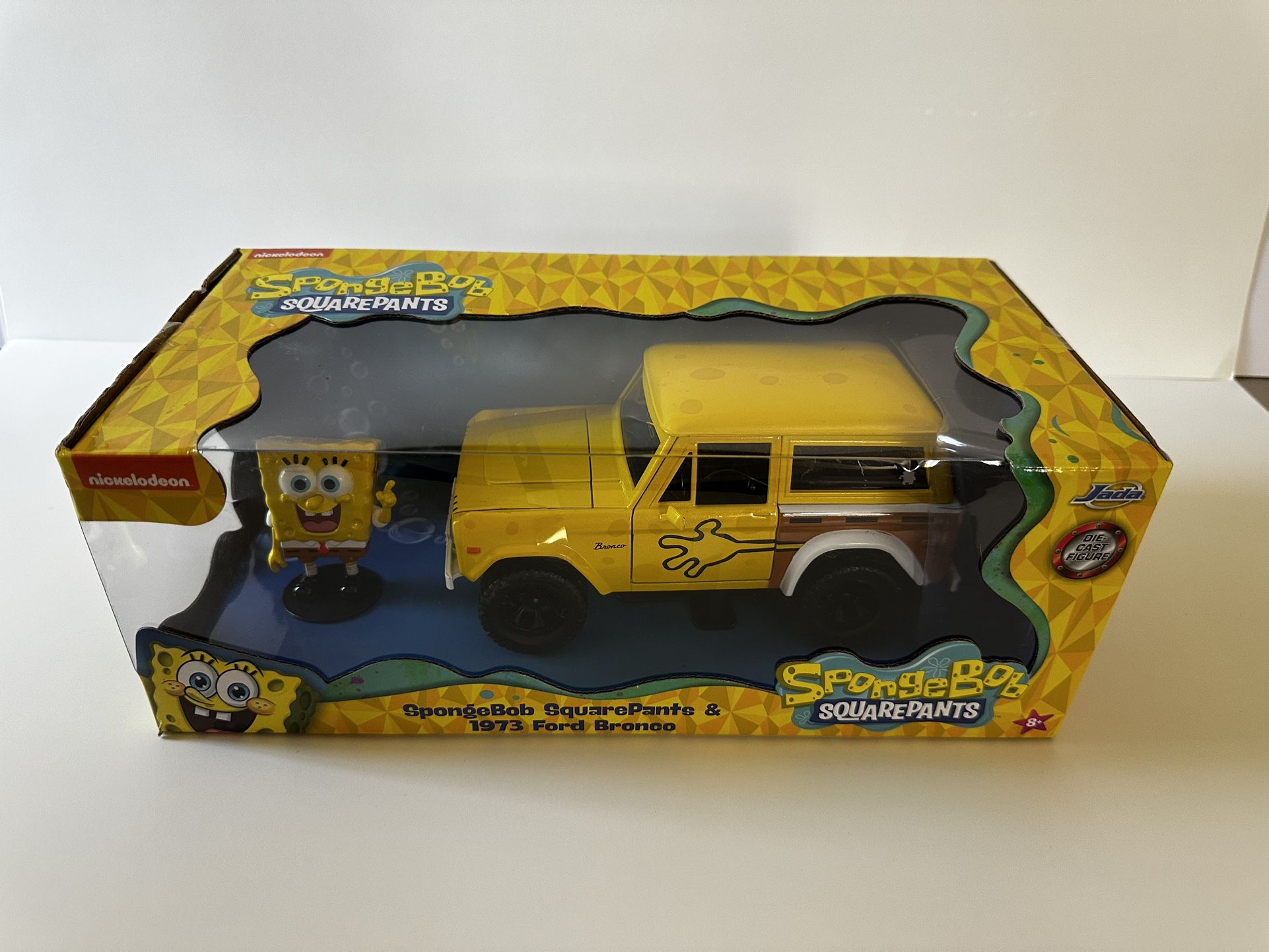 New Jada SpongeBob 1973 Ford Bronco Diecast, 1/24, In Box, Hollywood Rides