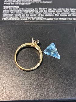 Aquamarine 14k Gold Ring size 7 for women ( Sold as is )