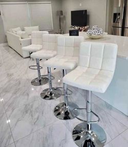 4 brand new white bar stools