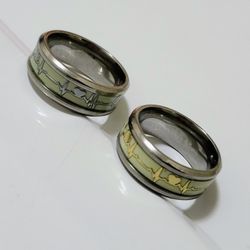 Stainless Steel Luminous Couples Band Set ✨