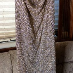 Gold  Mimi Dress Rhinestones