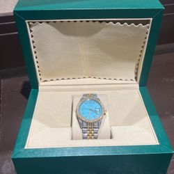 Real Diamond Rolex Two Tone Bustdown 36mm Lifetime Warranty With Box And Appraisal Certificate