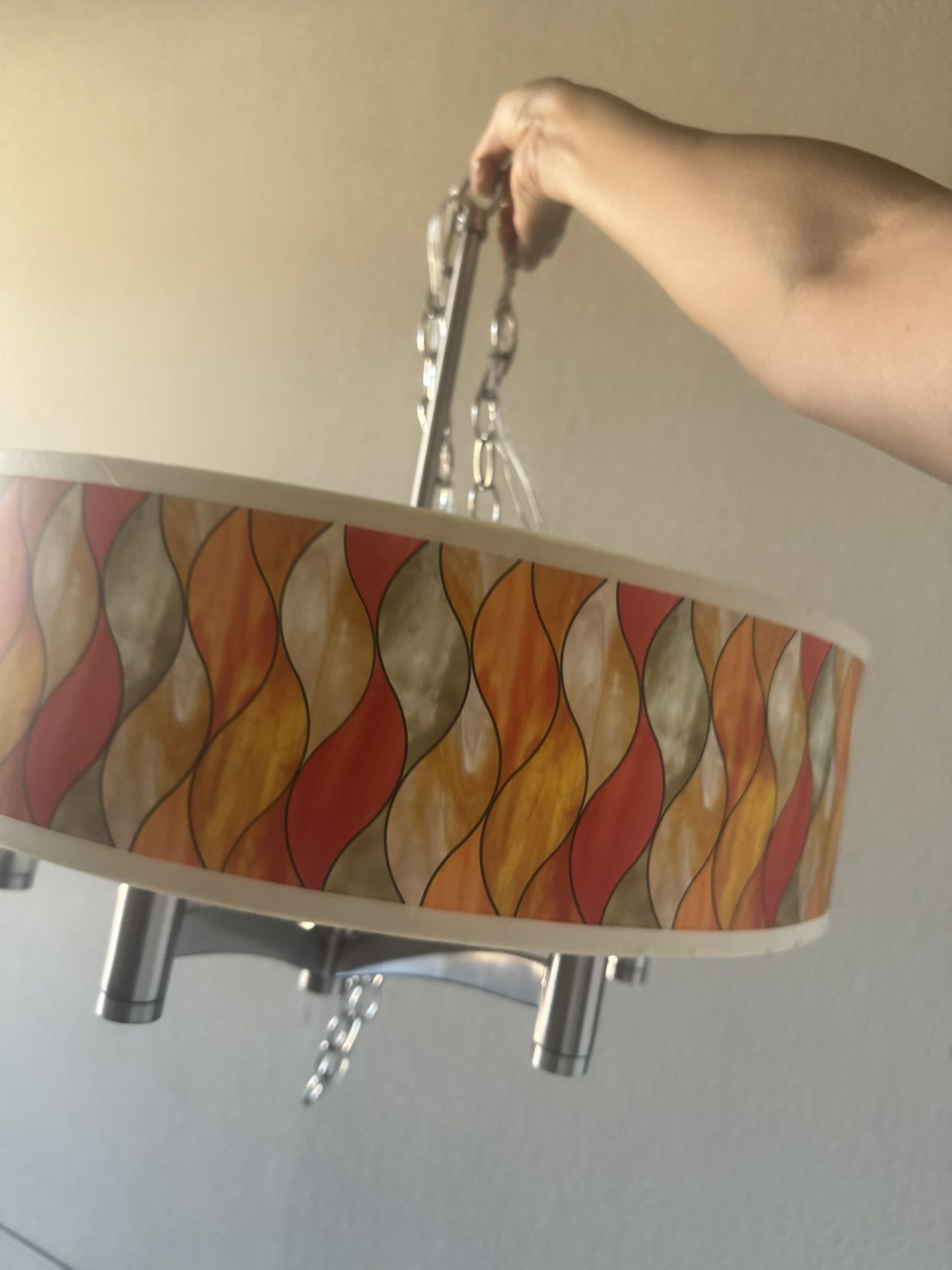 Orange Retro Nickel Brush Plug In Lamp 