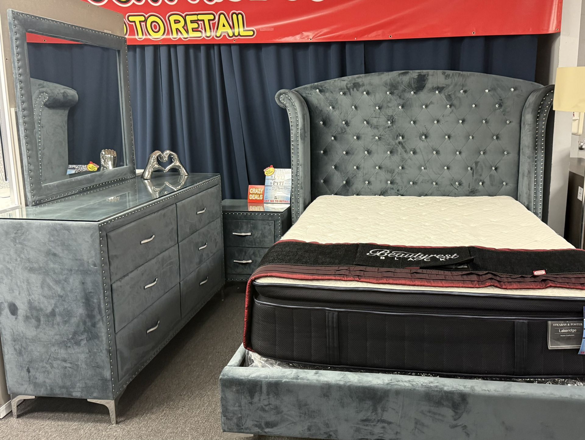 Gorgeous Velvet 5 Pc Bedroom On Huge Discount Was $1499 Now Only $899 Don’t Miss This Sale !!!!!!!,All Products : American Fashion Style Bags On Sale
