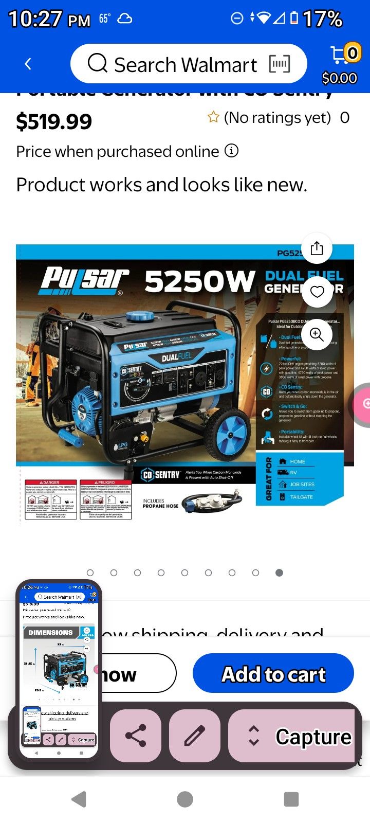 Pulsar 5250 Generator Brand New Unopened Never Used. Costs Around $600 Selling For $250
