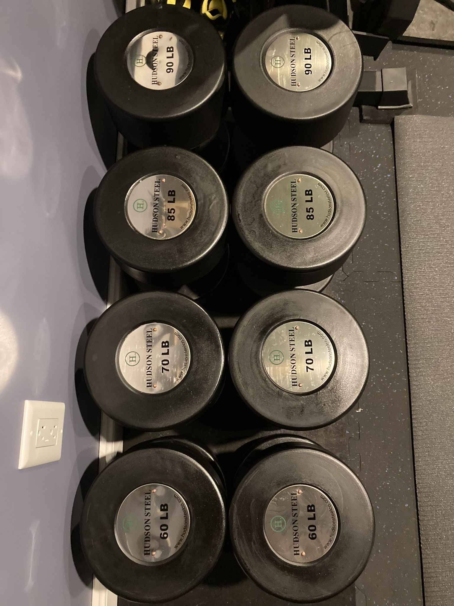 Hudson Steel Brand Commercial Gym Quality Urethane Dumbbells 60’s, 70’s, 85’s And 90’s