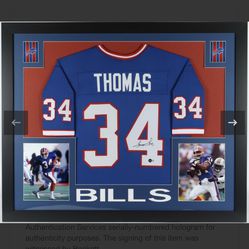 Thurman Thomas Autographed and Framed Jersey