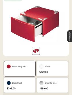 Washer Dryer Red Pedestal Storage Drawer