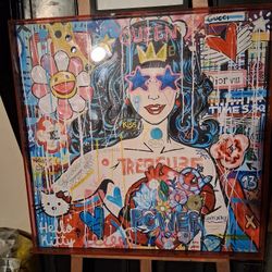 Contemporary Dior Graffiti Acrylic Woman Power Queen Pop Art, by the artist Mercedes Lagunas. 