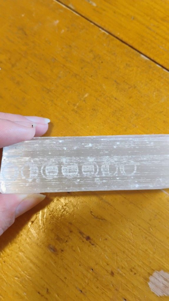 Selenite Charging Crystal With Moon Phases 
