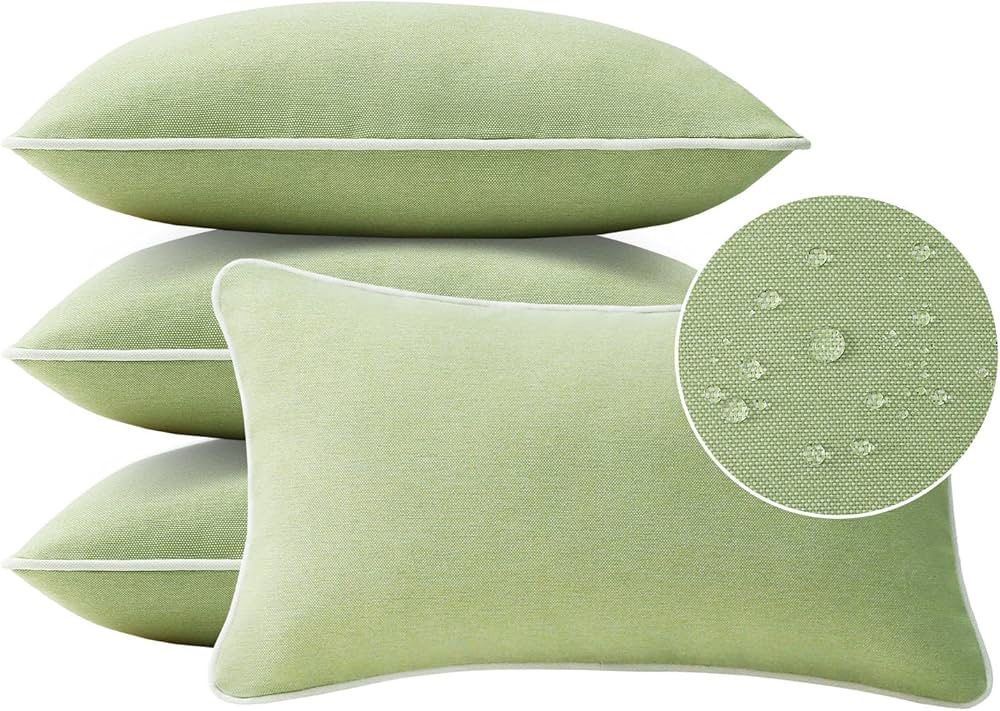 Set of 4 Outdoor Waterproof Throw Pillows