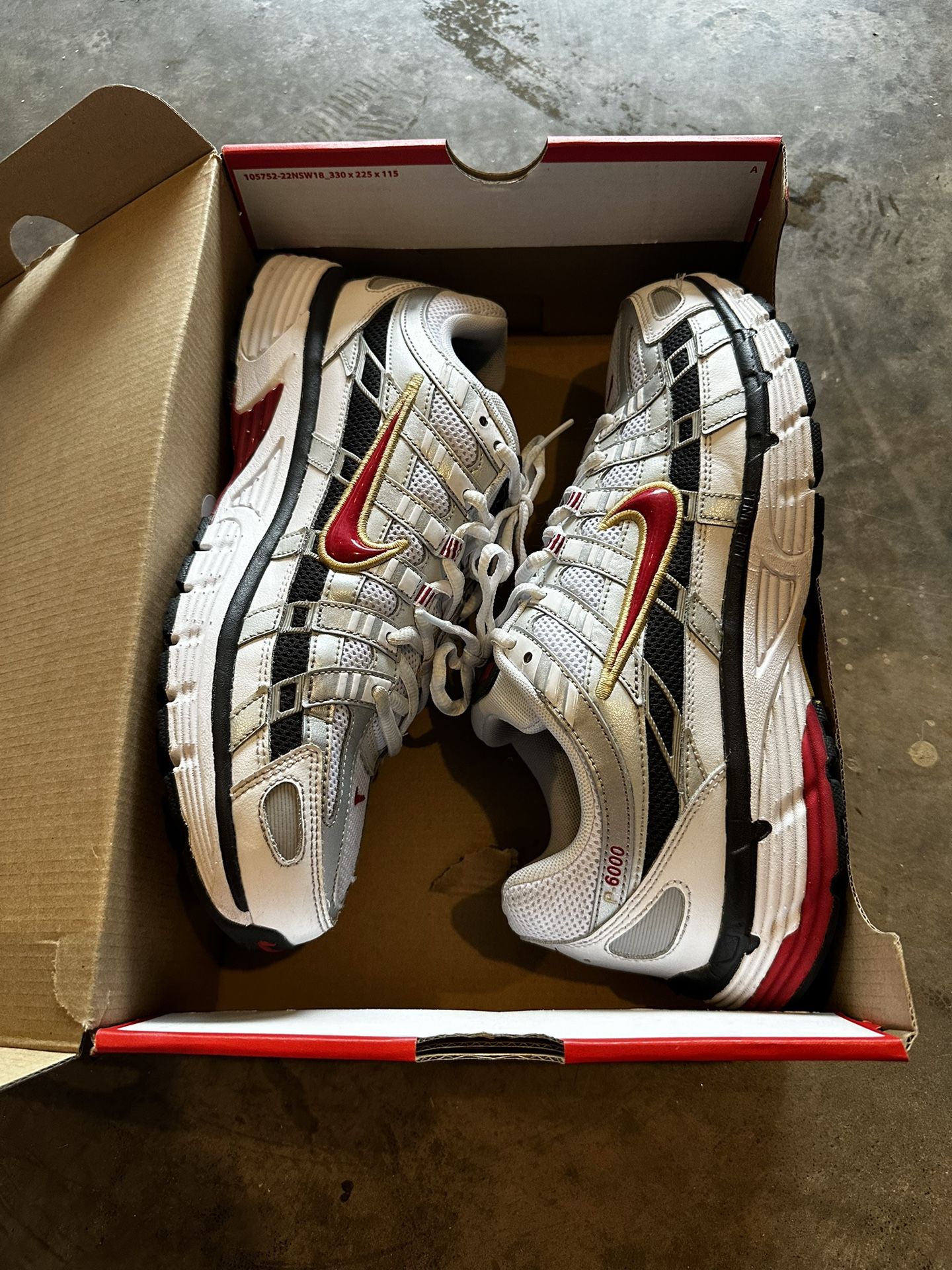 Nike P-6000 Platinum Varsity Red