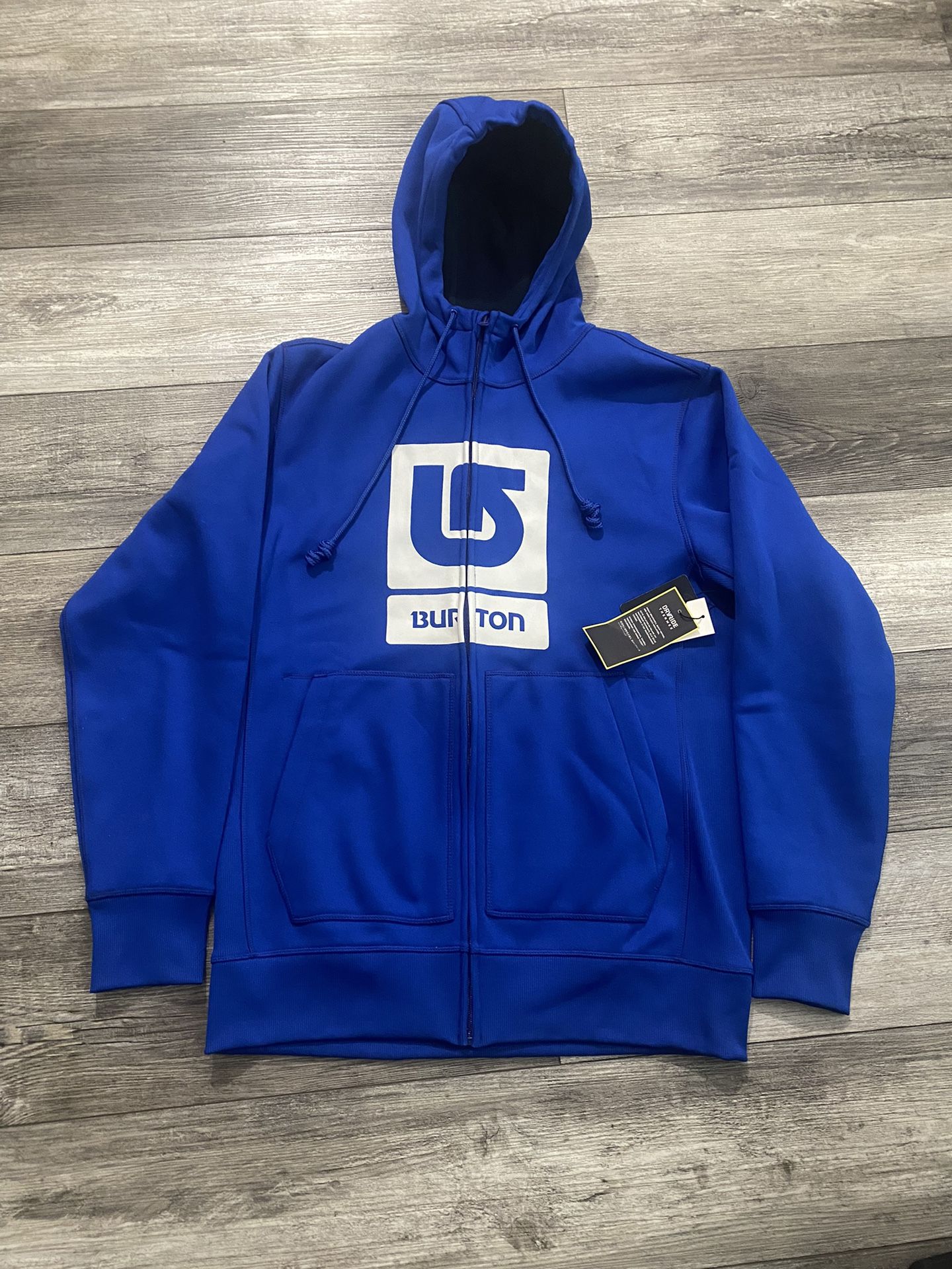 Men's Blue Burton Snow Hoodie Dry Ride Thermex Size L Snowboarding