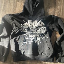 Black White Spider Hoodie Size L