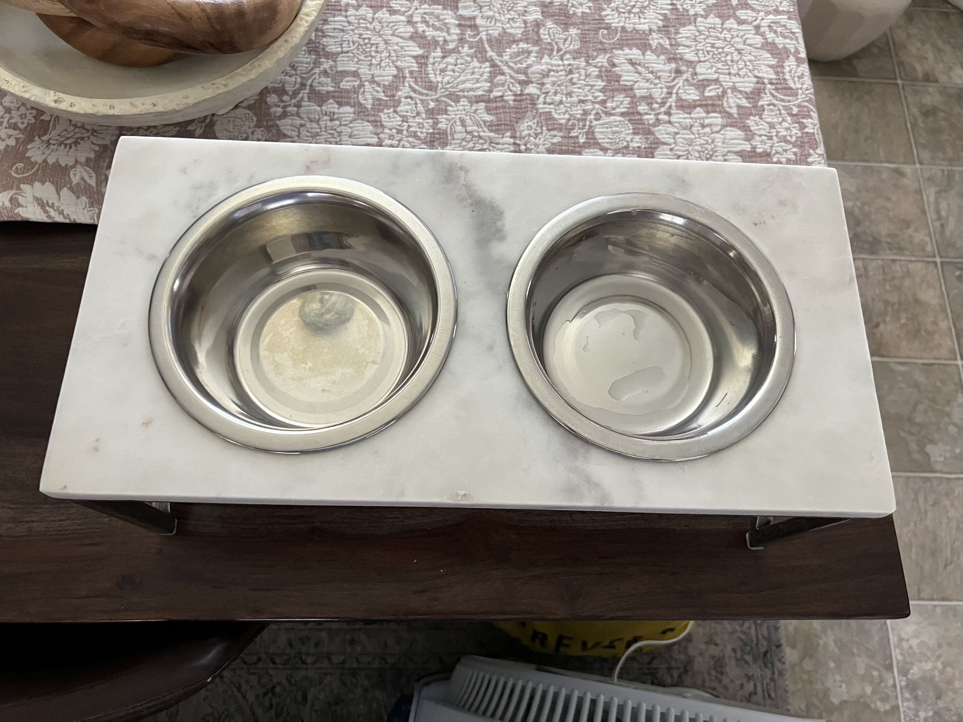 Marble Dog Food Bowl