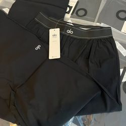 Alo Yoga Black Suit Up Trouser Pants 