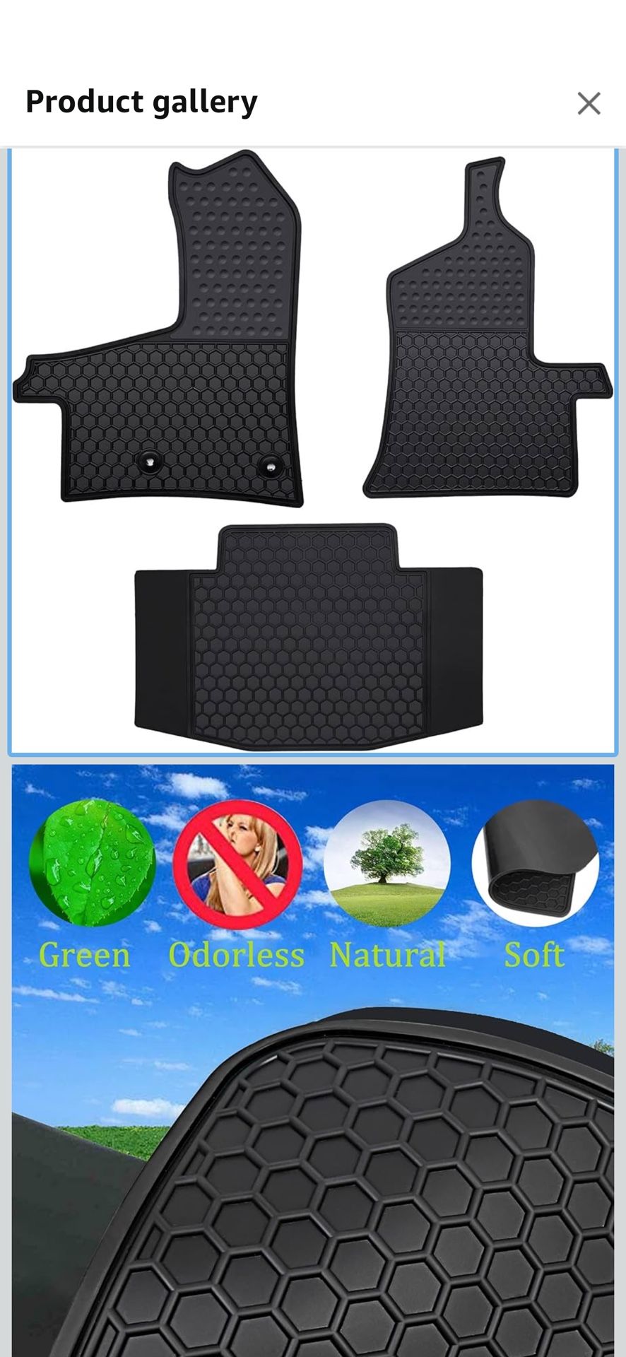Car Floor Mats Custom Fit for 2015-2019 Ford Transit 150/250/350 Black Rubber Auto Liner Mats All Weather Protection Odorless(No Transit Connect)