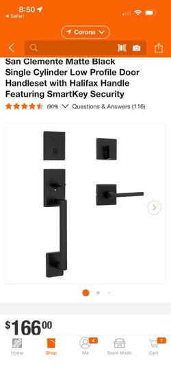 KWIKISET Front Door Handle Set - Matte Black - Never used