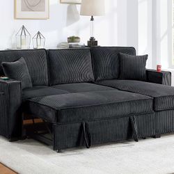 New Sleeper Sectional Couch With Storage / Free Delivery 