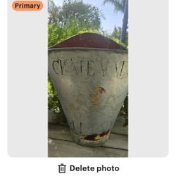 Large antique French Grape, Champagne, Vineyard Picker "Hotte" from Chateau w/ faded Crest