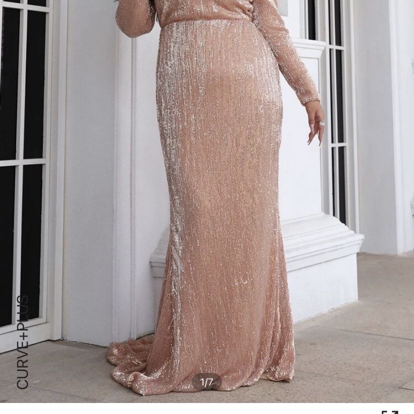 shein rose gold dress Shein Rose Gold Sequin Dress