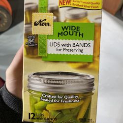 Kerr Wide Mouth Canning Lids with Bands (12-Pack) – Brushed Silver