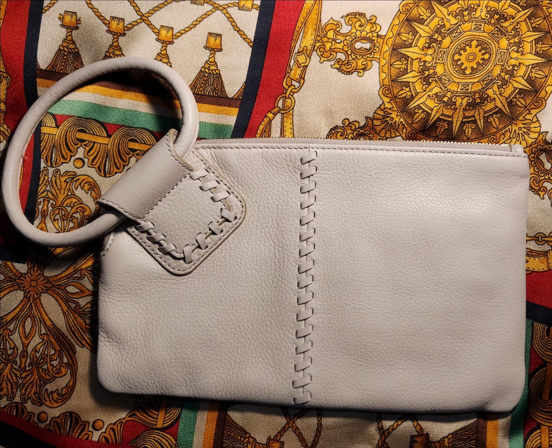 REDUCED! HOBO WRISTLET GENUINE LEATHER, BEIGE