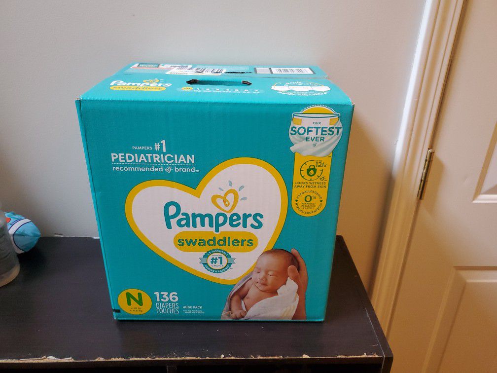 Pampers Swaddlers Size N Newborn 136ct
