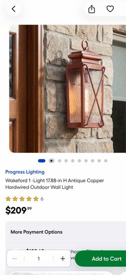 Progress Lighting One-light transitional antique copper outdoor small wall lantern light