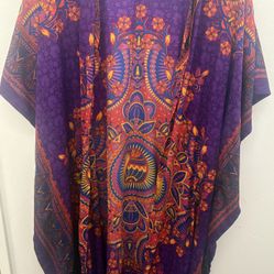 Royal Purple Kimono w/ Gold Fringe 