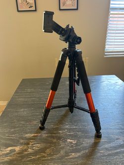Tripod with phone holder attachment