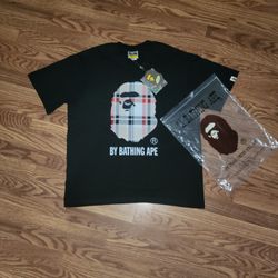 Black Large Bape X Burberry Tee Shirt 
