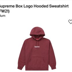 Supreme Box Logo Hooded Sweatshirt (FW21) 'PLUM" *BRAND NEW*