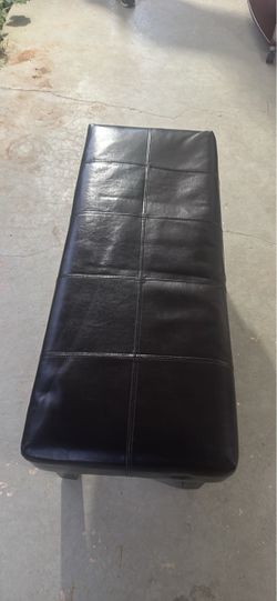 Black Faux Leather Upholstered Bench