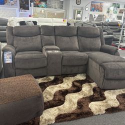 Brown Microfiber L-Shaped Sectional Couch (furniture Delivery) For Sale 30% Off