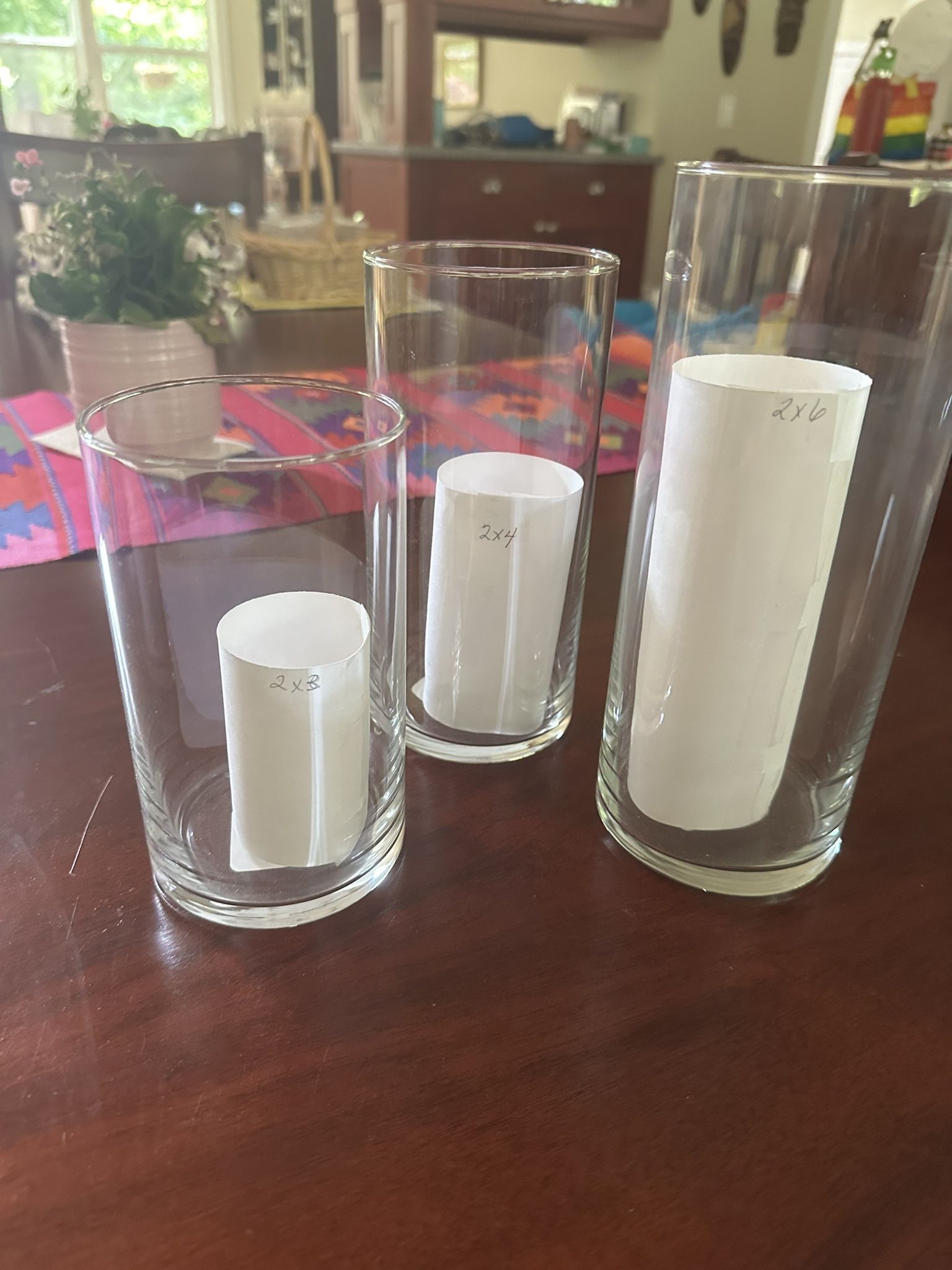 Wedding: Glass Culinders