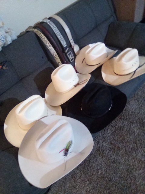 All Kinds Of Cow Boy Hats And Belts