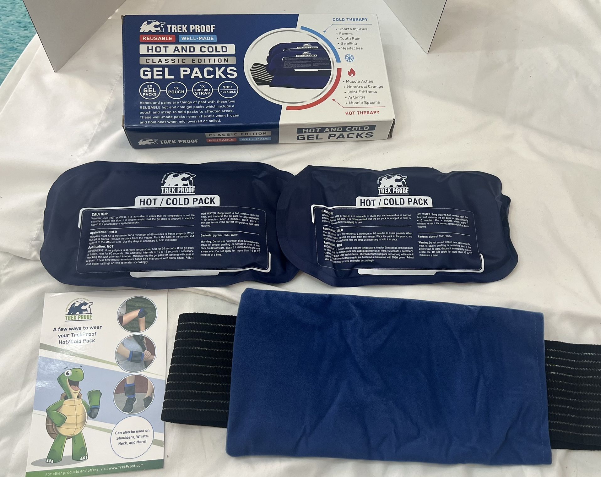 Ice Pack (3-Piece Set) – Reusable Hot and Cold Therapy Gel Wrap Support Injury Recovery, Alleviate Joint and Muscle Pain – Rotator Cuff, Knees, Back &