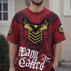 VTG Give Me Face 2000 “Many Are Called” All Over Graphics  T Shirt Men’s XL