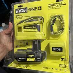 Ryobi 150 W  Power Source Inverter  Charger & 18v Battery 