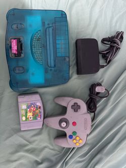 Nintendo 64 Console Funtastic Blue Mario Kart Lot