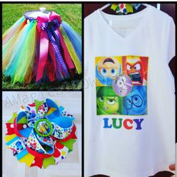 Inside out Birthday tutu set- size 10/12