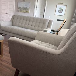 Beautiful MidCentury Modern Couch and Oversized Chair - $450