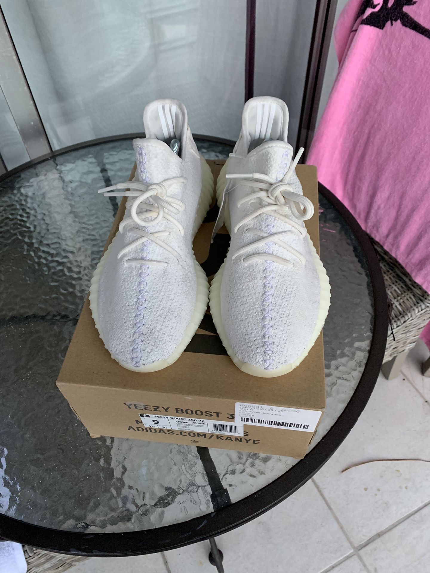 Adidas Yeezy 350 triple white cream size