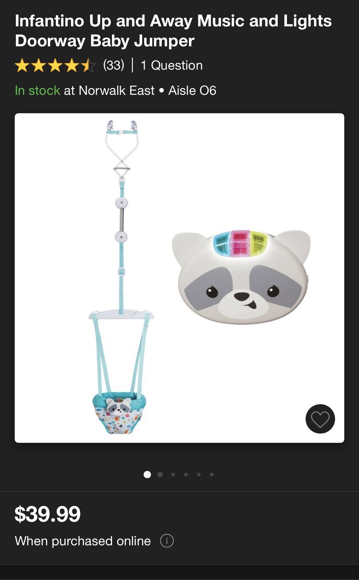 Infantino Up and Away Music and Lights Doorway Baby Jumper