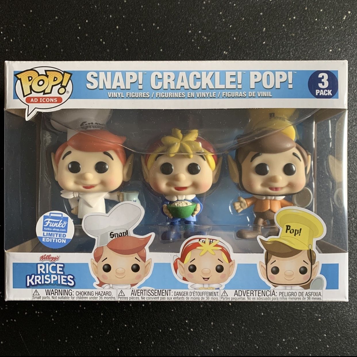 Snap! Crackle! Pop! 3-Pack Funko Pop - Funko Shop Exclusive - Ad Icons - Rice Crispies