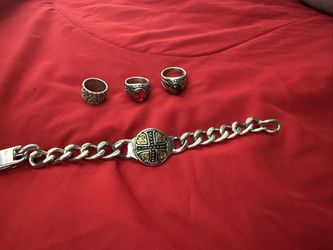 Men's Rings And Bracelet Stainless Steel  