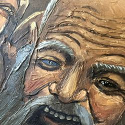 Authentic  Japanese Antique oil painting. Signed&Stamped